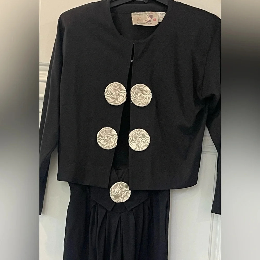 Vintage 2 pc blazer super high Waisted Pleated pants suit size small - Picture 2 of 16